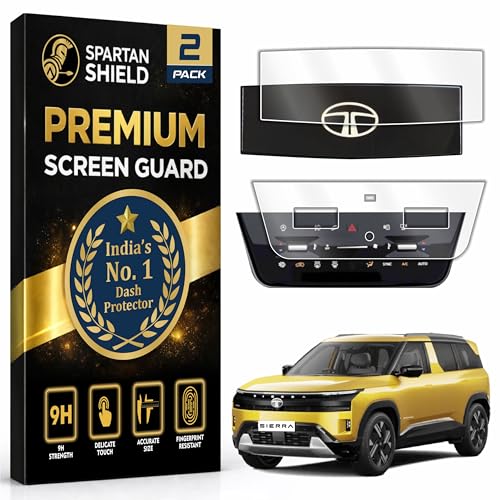 Image of SPARTAN SHIELD COMBO Screen Guard For TATA SIERRA 2026 || SMART+, PURE, PURE+, ADVENTURE, ADVENTURE+, ACCOMPLISHED & ACCOMPLISHED+ || AC Panel + Steering Cluster Protector || Anti Scratch | Water Resistant | HD Clarity || Tata Sierra 2025 Car Accessory [NOT TEMPERED GLASS]