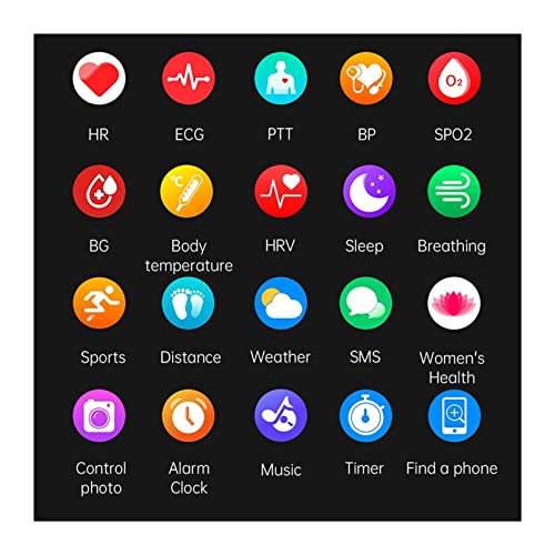 BEYSG Multifunctionele heren IP68 waterdichte sport smartwatch muziek controle timer informatie weer push smartwatch 2023 (kleur: rood 1, maat: A) - Afbeelding 7