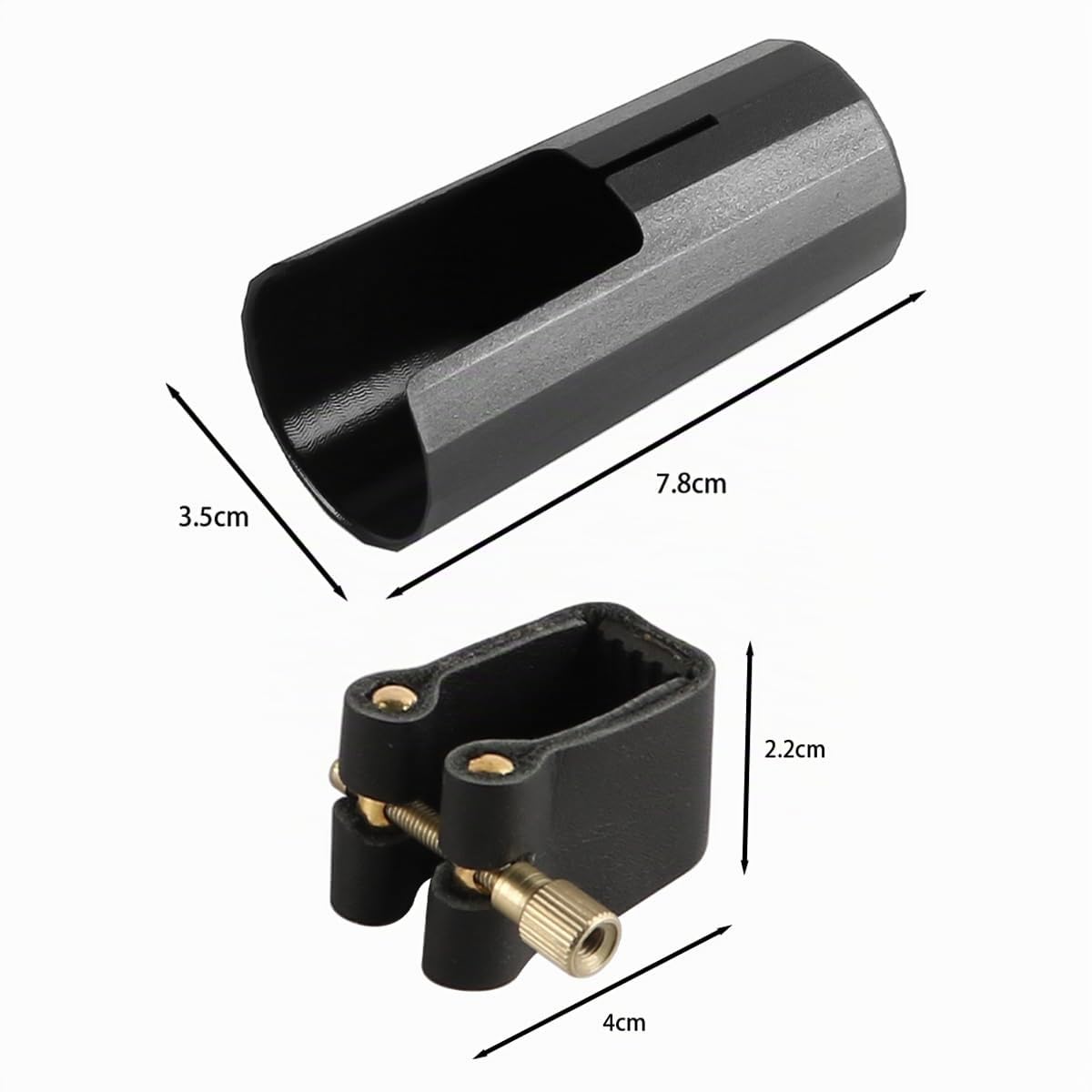 Embout de bec de saxophone alto Ligature de saxophone alto en cuir avec embout de bec en plastique pour saxophone saxophone (alto)