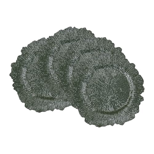 Set de 4 Platos Decorativos Redondos con Borde Ondulado miniatura 3