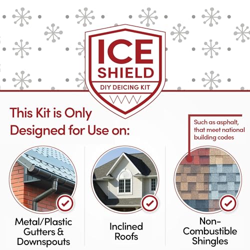 WarmlyYours Roof Snow De-Icing Heat Cable 100 ft., 5 Watts/ft. Heat Tape for Roof and Gutters, Ice Dam and Snow Damage Prevention System with Clips and Spacers (Ice Shield)