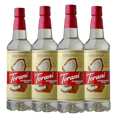 Image of Torani Puremade Coconut Flavored Drink Syrup, 25.4 fl oz (Pack of 4)