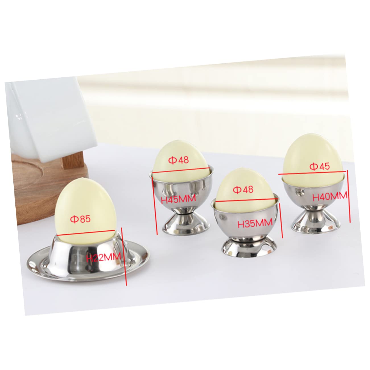 2pcs Boiled Egg Stand Egg Holder for Fridge Egg Poacher Cups Egg Cup Ice Cream Bowls Breakfast Egg Holder Egg Holder Cups Filler Ramekins Egg Holder Tray Stainless Steel Egg Holder OKUMEYR