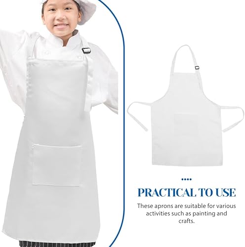 Miniatura 5 de 5pcs Adjustable Drawing Aprons for Ages Wear-resistant White Small Art Smocks for Painting and Handcraft Activities for Schools and Families