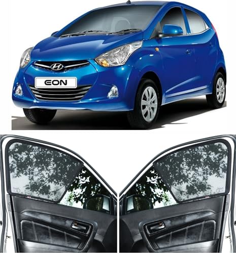 Image of Able Sporty Half Car Magnetic Sun Shade Curtains for Hyundai EON Set of 4