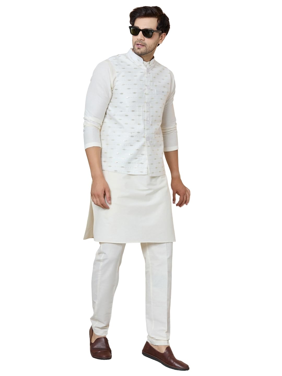 see designs Men's Mandarin Collar Woven Jacquard Nehru Jacket-picture-37