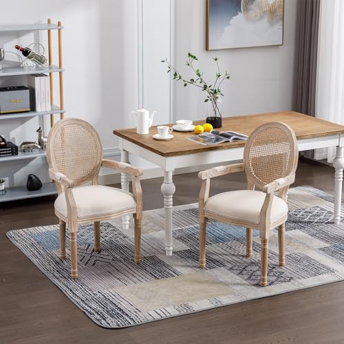 GDFStudio French Vintage Cane Back Chairs