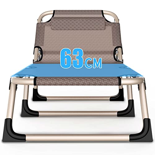 Tumbona cama de camping plegable portátil con cojín de algodón y respaldo ajustable 7