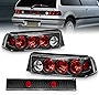 AmeriLite 3 Door Taillights 3 Pcs Black for Honda Civic - Passenger and Driver Side