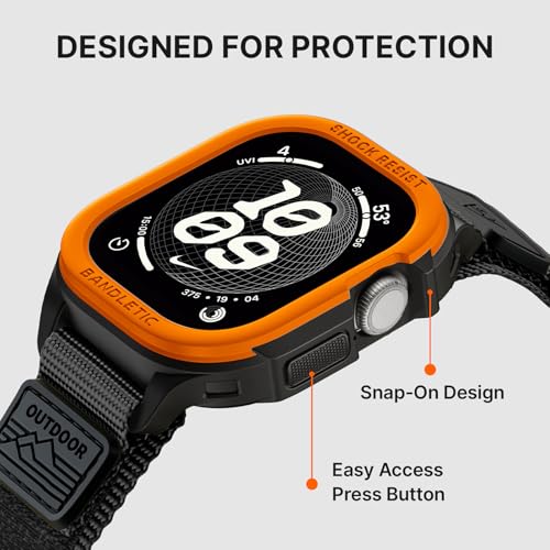 Image of Bandletic Rugged Case with Band Compatible with Apple Watch 49mm(Ultra 3 /2 /1),46mm(Series 11 /10), 45mm(Seriess 9 /8 /7),44mm(SE3 /SE2 /SE /6 /5 /4), Protective Cover Sport Accessories for iWatch Men