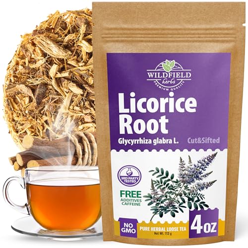 Image of 4 oz. Licorice Root Tea Liqorish Root Tea Herb (Glycyrrhiza Glabra) - 113g Bags Licorice Roots Raiz De Regaliz