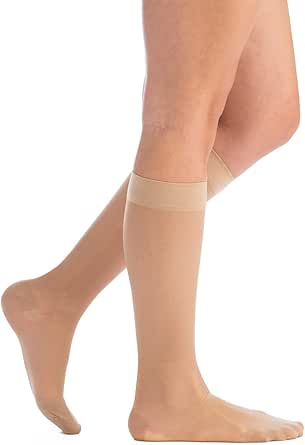 (XL, Nude) - EvoNation Women's USA Made Sheer Graduated Compression