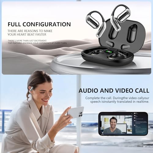 Image of AI Translation Earbuds Real Time, 144 Language Translator Earbuds with APP Compatible with iOS & Android, Bluetooth Headphones Translating Device for Travel Business and Learning - Black12