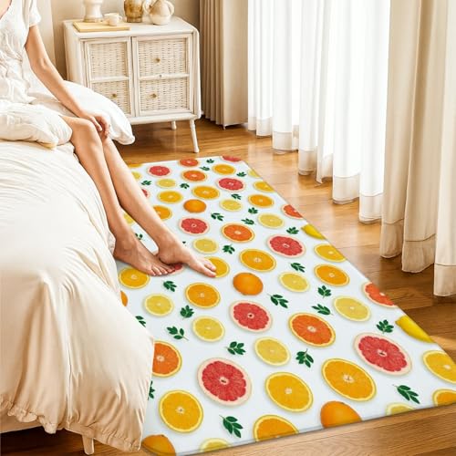 Tapis de pamplemousse d'été antidérapant 0,9x1,5m jaune et orange