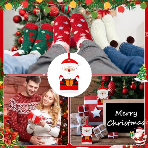 Image of Twistover 6 Pairs Christmas Fuzzy Socks Holiday Slipper Xmas Bed Socks with Gift Box for Holiday Adult Xmas Gifts