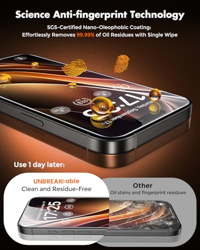Image of UNBREAKcable for iPhone 15 Pro Max Screen Protector [Quick-Installation Box] 3-Pack 9H+ Hardness Shatterproof Tempered Glass [99.99% HD Clear] [Case Friendly] [Bubble Free] for iPhone 15 Pro Max 6.7 inch