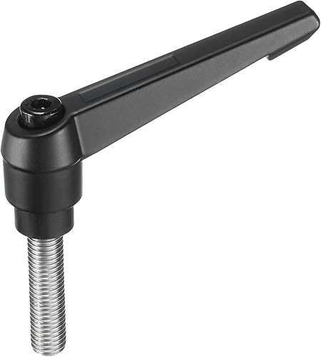 Miniatura 209 de uxcell Palanca de sujeción ajustable M8 x 1.181 in métrica 304 acero inoxidable macho roscado perillas de mano con botón de trinquete giratorio