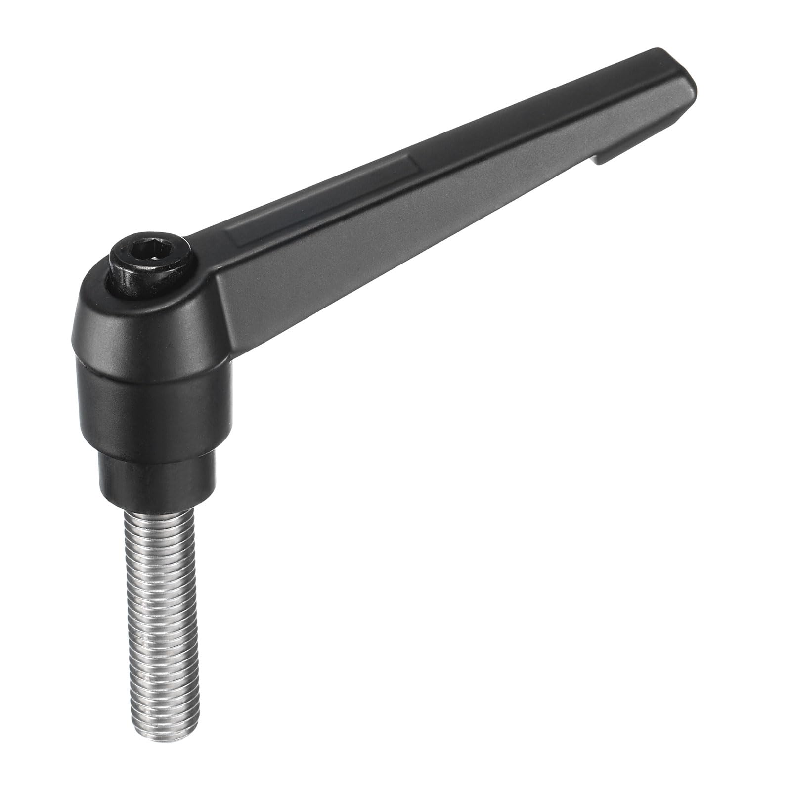 uxcell Adjustable Clamping Lever Handle M12 x 40mm Metric 304 Stainless Steel Male Threaded Stud Hand Knobs Push Button Ratchet Rotating Screw Handles Bolts with Locking Lever Black