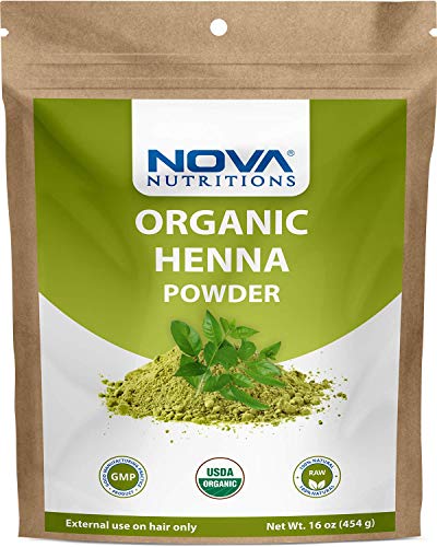 Nova Nutritions Certified Organic Henna Powder 16 OZ (454 gm) – 100% Natural & Chemical Free