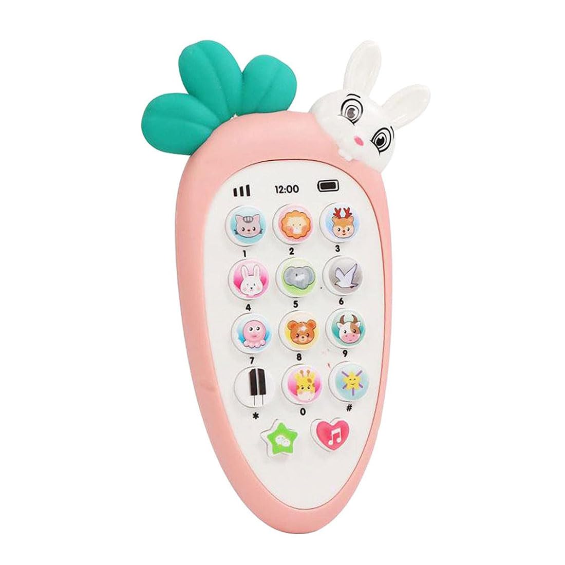 BUMTUM Radish Style Pretend Play Cell Phone Toy | Musical Mobile with Rabbit Shape, Music, Ringtones & Lights Birthday Gifts for Kids, Infant & Toddlers (Multicolor) BUMTUM Radish Style Pretend Play Cell Phone Toy | Musical Mobile with Rabbit Shape, Music, Ringtones & Lights Birthday Gifts for Kids, Infant & Toddlers (Multicolor)