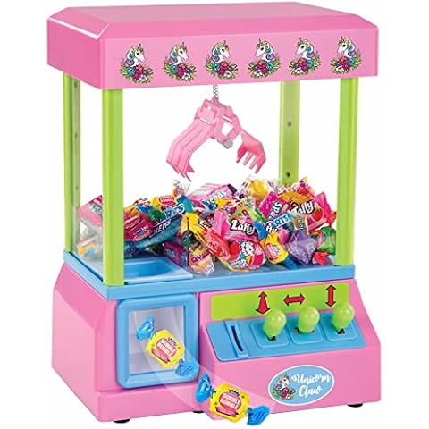 Bundaloo Claw Machine Arcade Game with Sound, Unicorn Themed Mini Candy Grabber Prize Dispenser Vending Toy for Kids, Boys & Girls Cover