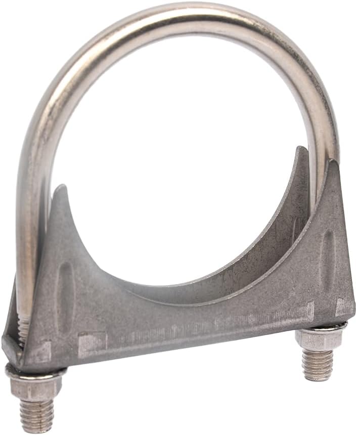 eLifecenter Universal Heavy Duty 3-1/2 Inch Stainless Exhaust Exhaust Clamp, 3.5” Exhaust U-Bolt Clamps Saddle Design with Reinforced Ribs