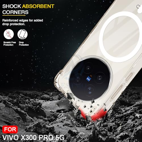 Image of AESTMO Clear Back Cover for Vivo X300 Pro 5G | | 360 Protection | Transparent Back Cover for Vivo X300 5G Pro (PC + TPU, Compatible with MagSafe Accessories, Transparent Bumper)
