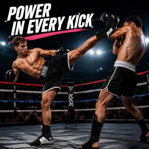 Image of RXN Gold Medal Boxing Shoes for Men | Lightweight High Top Boxing Boots with Anti-Slip Non-Marking Rubber Sole | Breathable Mesh Upper | Training, Sparring & Competition Boxing Shoes