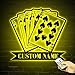 Cusstom Poker Card Metal Wall Art With Name, Casino Neon Decor Decorative Sign - Poker Club Metal Sign for Wall Decor Home Decor Model-Poker01