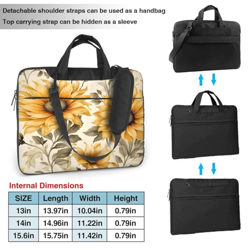 Funda Maletín para Portátil con Estampado Floral Retro miniatura 3