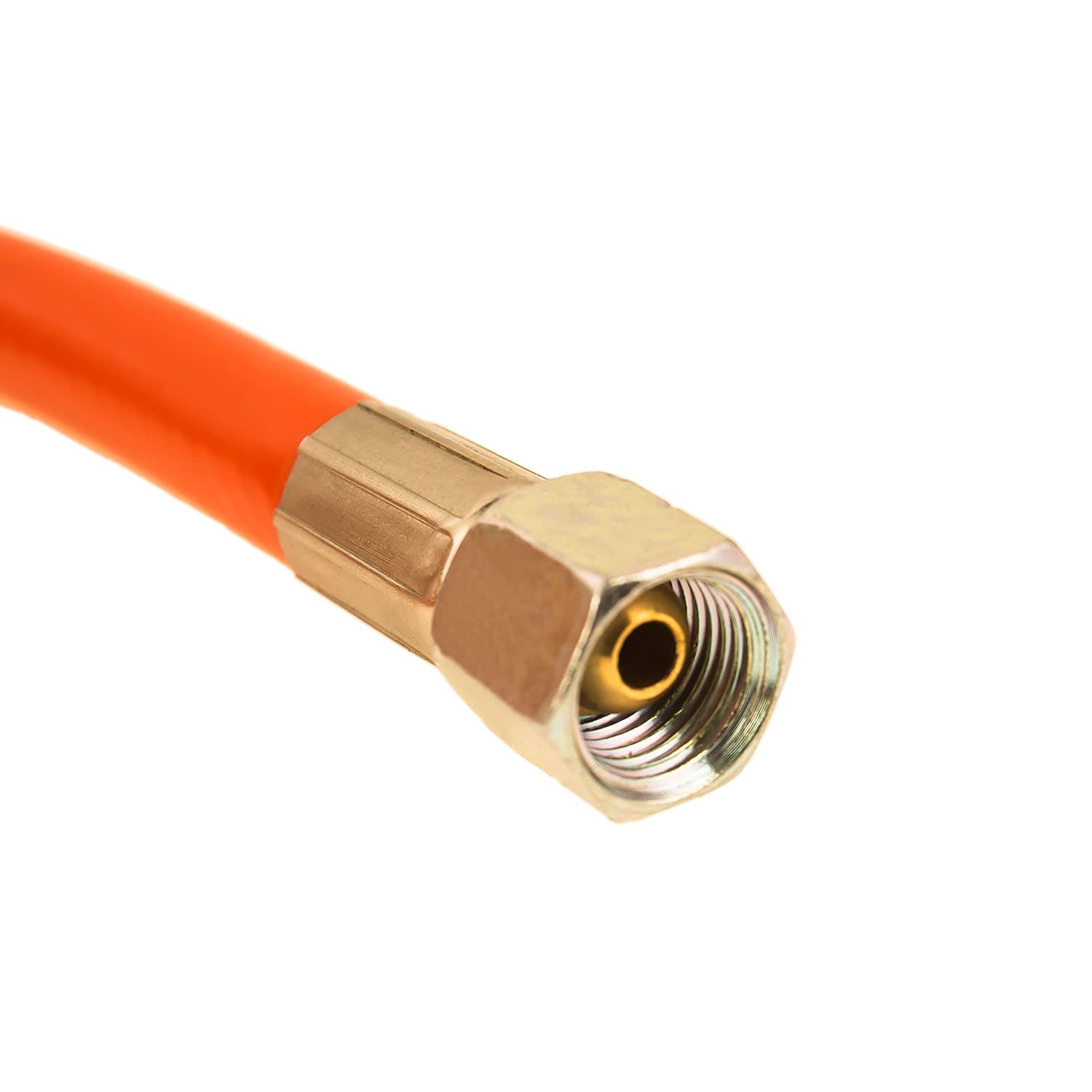 WELL GRILL Tubo del gas con riduttore di pressione, regolatore di pressione del gas 50 mbar + 1,5 m tubo del gas connettore a vite 1/4", filettatura sinistra, regolatore della pressione del gas