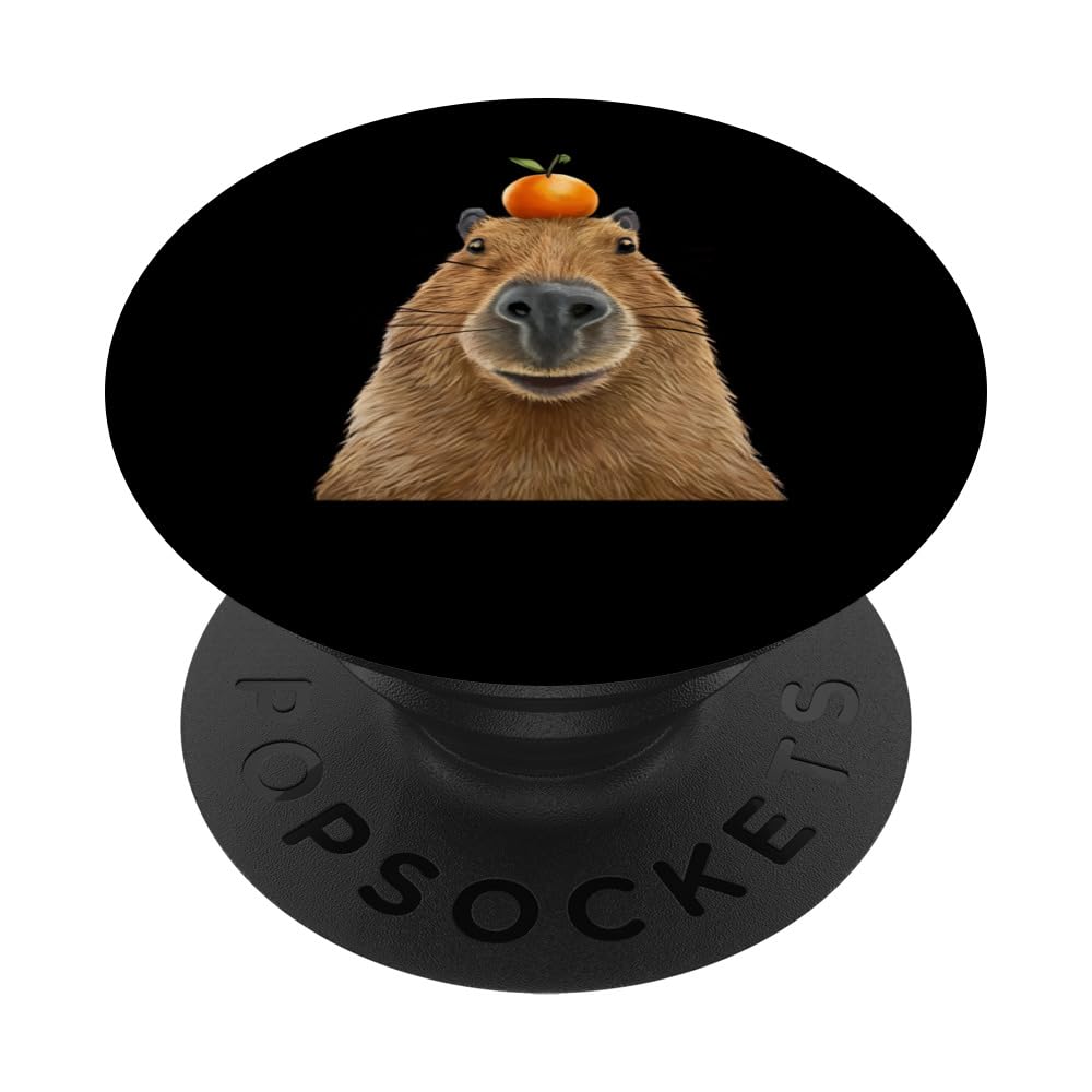 Amazon.com: Capybara With Orange on Head Funny Capybara PopSockets