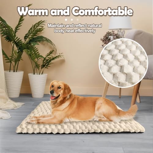 XIAPIA Selbstheizende Decke Katze & Hunde, Flauschig Selbstwärmende Katzendecke ohne Kabel, Wärmedecke Heizdecke ohne Strom, Washbar Thermodecke Katzenkissen (Weiß, 90 * 60)
