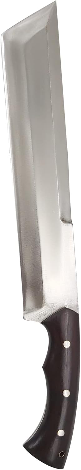 Kukri - 13-Inch Fixed Blade Small Heavy Duty Cleaver - Carbon Steel Survival Knife with Leather Sheath - Handmade in Nepal