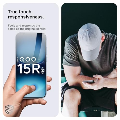 Image of Military-Grade Gorilla Tempered Glass For iQOO 15R (6.59 Inch) With Installation Kit | Edge to Edge Coverage | Black