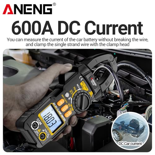 PN108 Pinza Amperimétrica Digital Multímetro Profesional con Pantalla LCD y Tester de Capacitancia - Negro miniatura 6