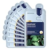 Mediheal Dermaplus Heartleaf Mask (10 Counts) - Daily Vegan Mask for Soothing Skin with Panthenol & Hyaluron, Korean Self Skin Care Sheet Mask