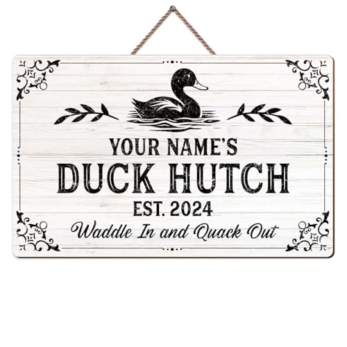 WODORO Personalized Duck Quack Shack Wood Sign, Poultry Palace for