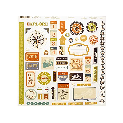 bulk buys Kole Imports CG733 Travel Words & Icons Sticker Sheet