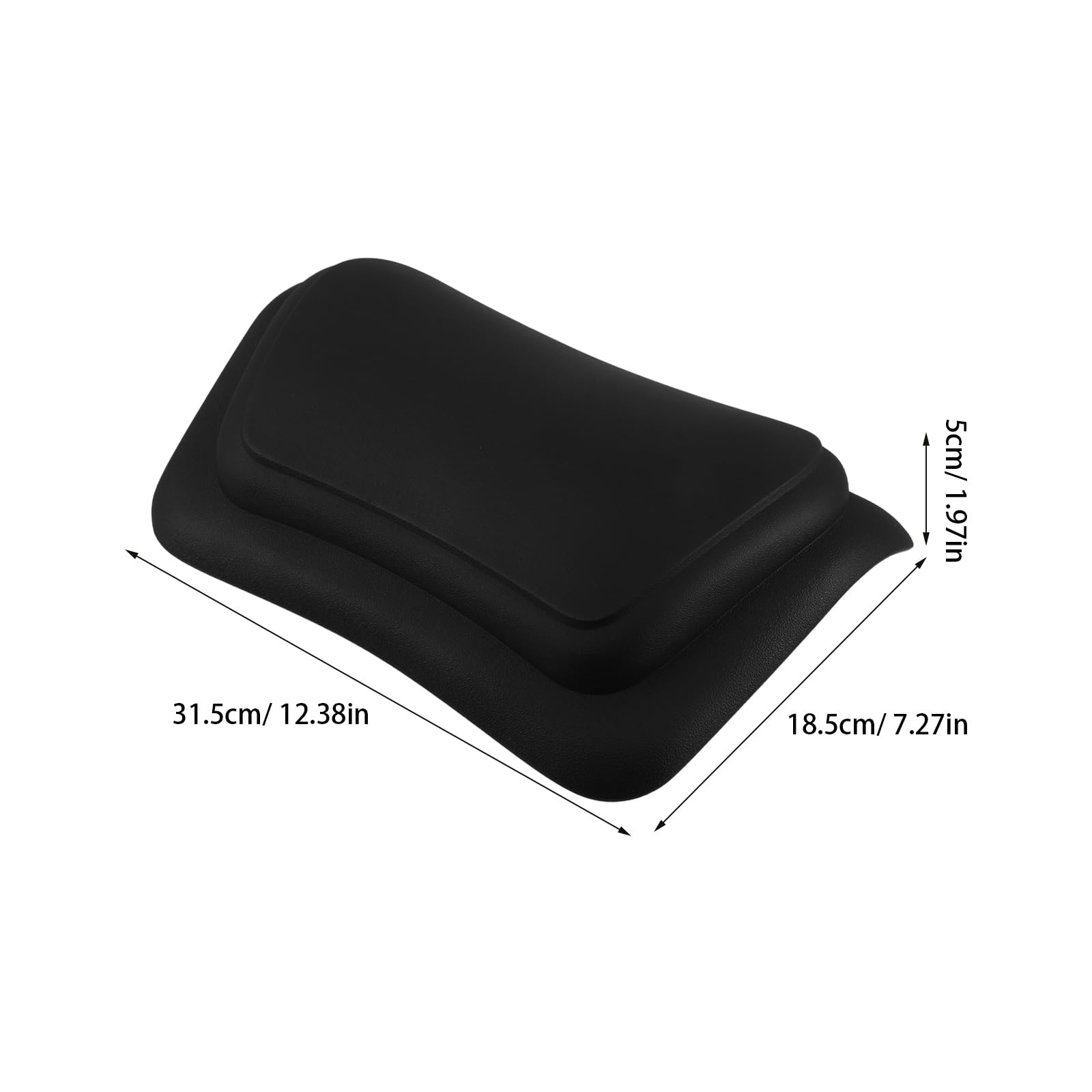 Cuscino da Bagno in Pu Nero con Ventose Antiscivolo, Poggiatesta per Vasca da Bagno e Spa, Supporto Morbido per Collo e Schiena, Accessorio per Relax in Vasche Idromassaggio