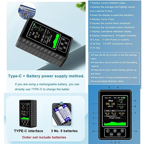 Medidor Digital de Radiación EMF con Alarma miniatura 4