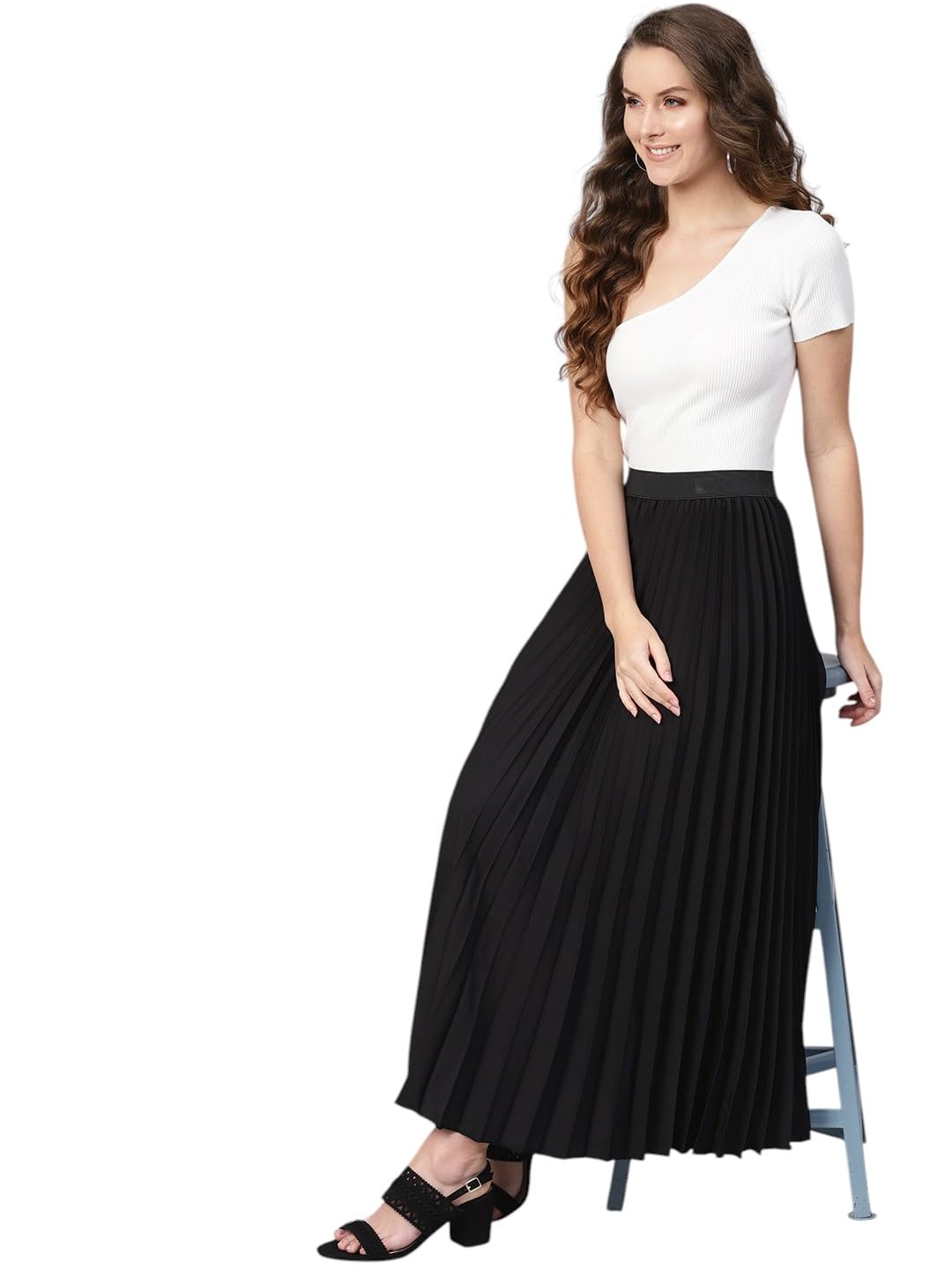sassafras Black Pleated Maxi Skirt-picture-22