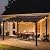 Aoxun 10' x 12' Gazebo, Premium Pergola with Sloped Roof, Aluminium Structure Large Wall-Mounted Heavy Duty Awnings, for Backyard, Patio, Deck and Lawn?Black?