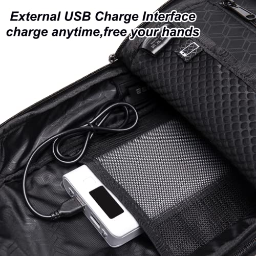 شنطة كروس بحمالة كتف للرجال من اركتيك هانتر مع حامل زجاجة مياه وجيب للجوال مقبض ، صدر مقاومة للماء ومضادة للسرقة منفذ USB للسفر أسود