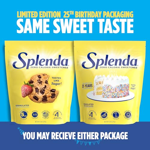 Image of SPLENDA Zero Calorie Sweetener, Granulated Sugar Substitute, 9.7 Oz, (Pack of 4)