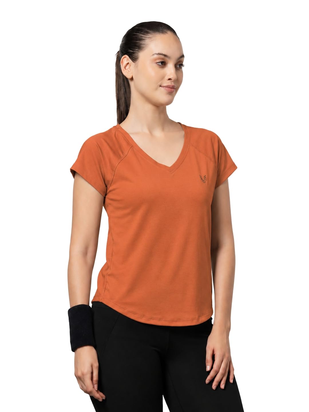 UZARUS Women's V-Neck Regular Fit Gym T-Shirt Soft, Lightweight & Quick-Dry Fabric Activewear Top for Workout, Yoga, Running, Exercise, Casual-picture-23