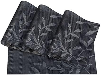 Set of 4 Heat-proof PVC Placemats,Vinyl Non-slip Washable Table Mats Protector Dining Decoration,45 * 30 CM