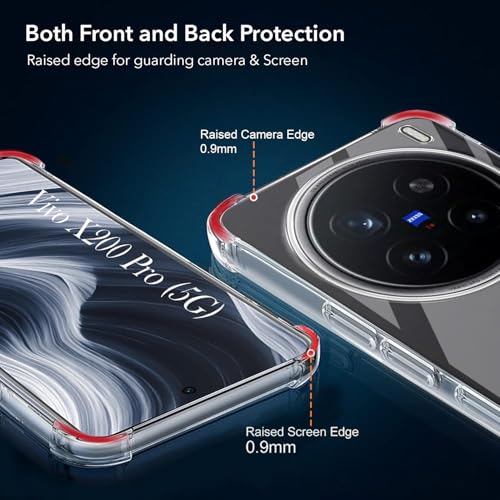 Image of Jkobi Shockproof Crystal-Clear Back Cover for Vivo X200 Pro 5G (Anti Yellow Case | Drop & Camera Protection | Hard Polycarbonate)