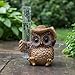 Outdoor Owl Rain Gauge Garden,Resin Figurine for Garden Decor, Patio Yard Ornament with Tube Bridge Collection Owl Raingauge Yard Decoration,Decorative Gift for HomeGarden