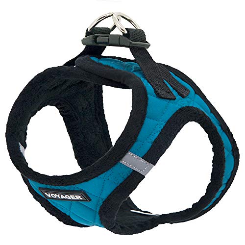 Voyager Step-In Plush Dog Harness – Soft Plush, Step In Vest Harness For Small And Medium Dogs By Best Pet Supplies - Turquoise Plush, L (Chest: 18 - 20.5") #TOP2